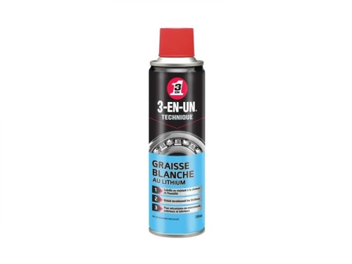 Graisse blanche au lithium en aérosol, 3-EN-UN TECHNIQUE, 250 ml