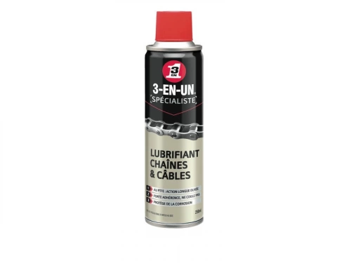 Lubrifiant Chaîne Et Câble En Aérosol, 250 Ml 3-En-Un Technique