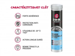 Graisse universelle au lithium en cartouche, 3-EN-UN TECNIQUE, 400 g