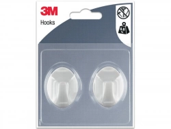 Lot de 2 crochets adhésif, 3M, blanc 0.6 kg