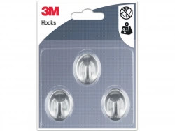Lot de 3 crochets adhésif, 3M argent 0.3 kg