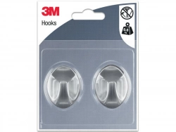 Lot de 2 crochets adhésif, 3M argent 0.6 kg