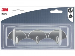 Crochet adhésif gris 3M 1 barre avec 3 crochets