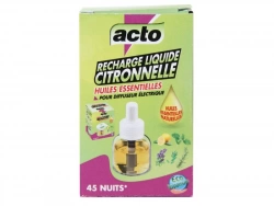 Recharge liquide citronnelle aux huiles essentielles, ACTO