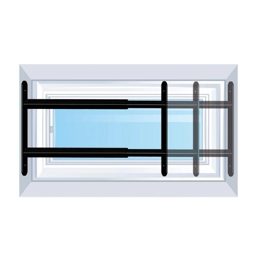 Grille de défense télescopique, AFBAT, 2 barreaux 55 cm à 103 cm, acier peint noir