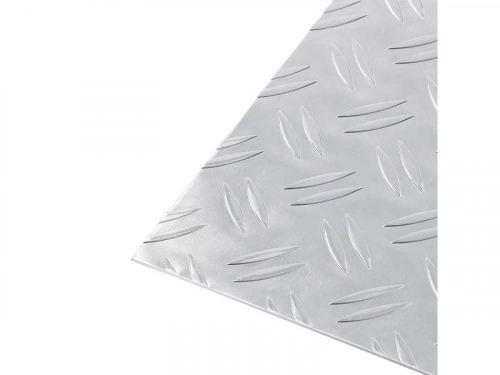 Tôle Aluminium Grain De Riz Brut Gris L.20 X L.100 Cm Ep.1.5 Mm