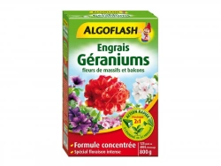 Engrais géraniums et plantes fleuries, ALGOFLASH, 800 g, 40 m²