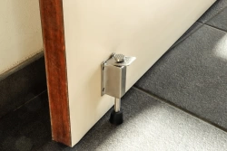 Arrêt de porte ALPERTEC acier inoxydable mat gris Diam.4.4 cm x H.14 cm
