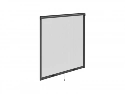 Moustiquaire enroulement vertical 100x100 cadre alu gris