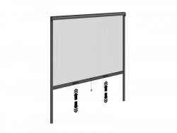 Moustiquaire enroulement vertical 120x120 cadre alu gris
