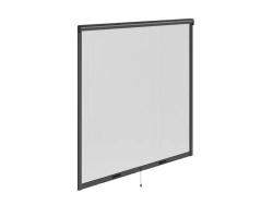 Moustiquaire enroulement vertical 140x140 cadre alu gris