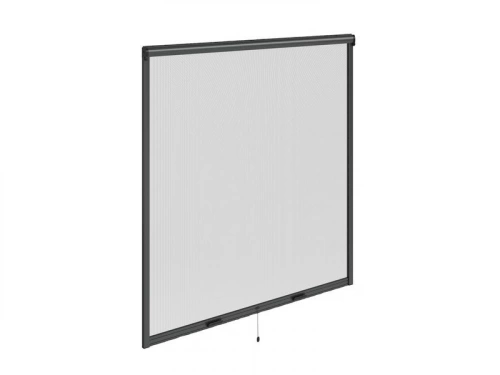 Moustiquaire enroulement vertical 140x140 cadre alu gris