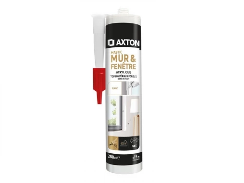 Mastic d'étanchéité fenêtre, mur et porte, AXTON, 280 ml blanc