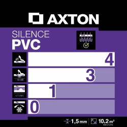 Sous-couche sol lame/dalle pvc, Silence Ep.1.5 mm AXTON, 10.2 m²