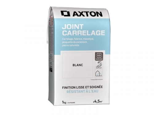 Joint poudre carrelage / mosaïque supérieur à 3 mm, AXTON, blanc 1 kg