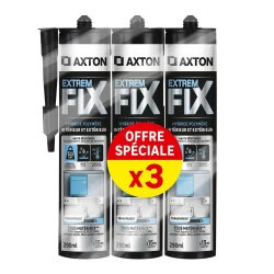 Colle fixation int/ext polymere axton extremfix transp cart 290ml x3