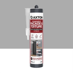 Mastic étanchéite facade/toiture polymère hybride AXTON gris c. 280ml