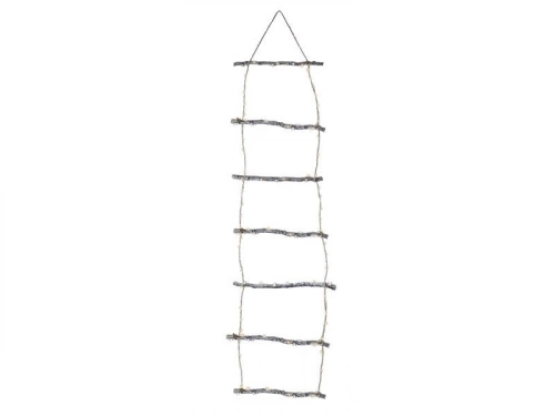 Echelle déco en bois led, blanc