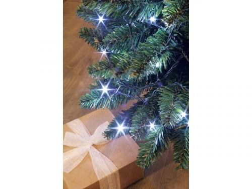 Guirlande lumineuse int/ext flicker 128led clignotante blanc froid cable vert 8m
