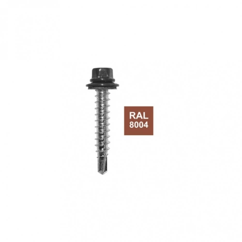 Kit de 25 fixations, L.35 mm terracotta ral 8004 BOL-FIXATIONS