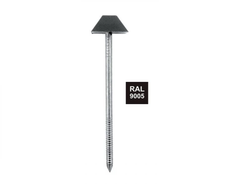 Lot De 100 Pointes Annelées, Bol-Fixations Tête Diamant Noire, 3.1 X 70 Mm