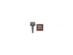 Lot De 10 Vis De Couturages, L.22 Mm Brun Rouge Ral 8012 Bol-Fixations