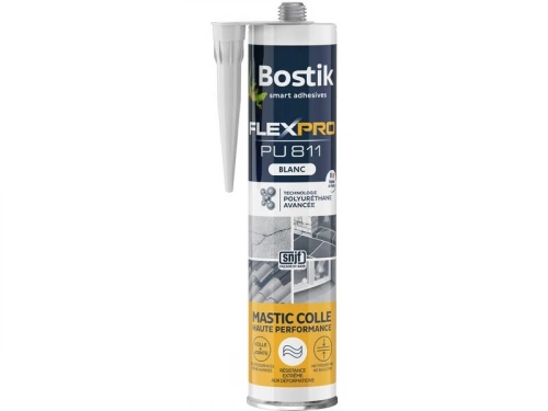Colle joint int/ext polyuretane bostik flexpro pu811 blanc cart 300ml
