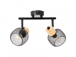 Rampe 2 spots, métal noir E14 max 25 W, BRILLIANT Giada