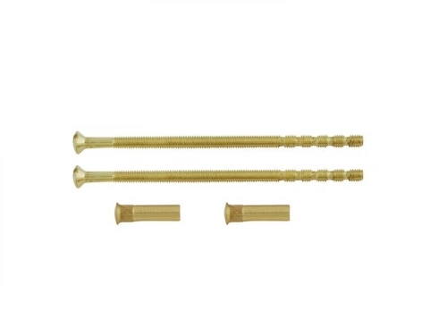 Lot De 2 Vis Et 2 Douilles Acier Laitonné, L.9 X L.0.7