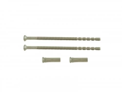 Lot De 2 Vis Et 2 Douilles Acier Nickelé, L.9 X L.0.7