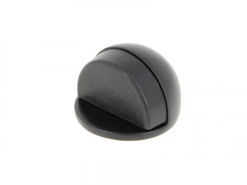 Butée de porte de sol CHRISLIGNE Demi-lune aluminium mat noir Diam.4 x H.3 cm