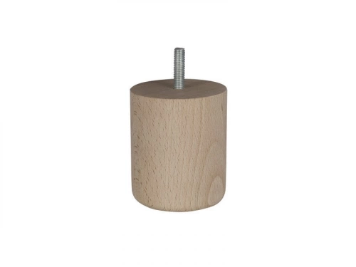 Pied De Meuble Cylindrique Fixe Hêtre Brut Blanc / Beige / Naturels, 8 Cm