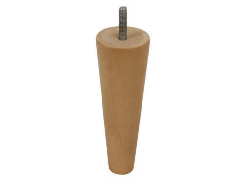 Pied De Meuble Conique Fixe Hêtre Brut Blanc / Beige / Naturels, 15 Cm