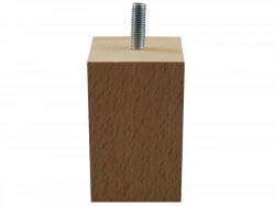 Pied De Meuble Carré Fixe Hêtre Brut Blanc / Beige / Naturels, 8 Cm