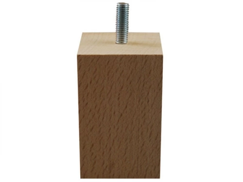 Pied De Meuble Carré Fixe Hêtre Brut Blanc / Beige / Naturels, 8 Cm