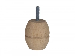 Pied De Meuble Boule Fixe Hêtre Brut Blanc / Beige / Naturels, 6 Cm