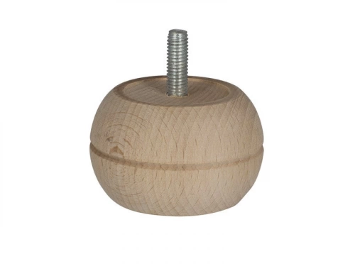 Pied De Meuble Boule Fixe Hêtre Brut Blanc / Beige / Naturels, 4 Cm