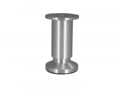 Pied Meuble Cylindrique Réglable Aluminium Brossé Gris