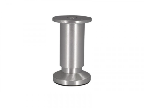 Pied Meuble Cylindrique Réglable Aluminium Brossé Gris
