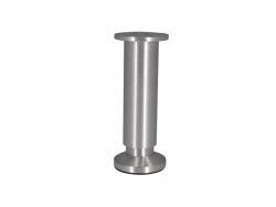 Pied Meuble Cylindrique Réglable Aluminium Brossé Gris