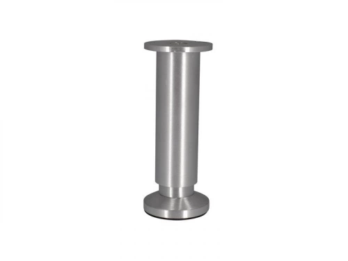 Pied Meuble Cylindrique Réglable Aluminium Brossé Gris