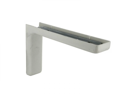 Equerre Léonard Acier Plastifié Blanc, H.11.4 X P.18 Cm