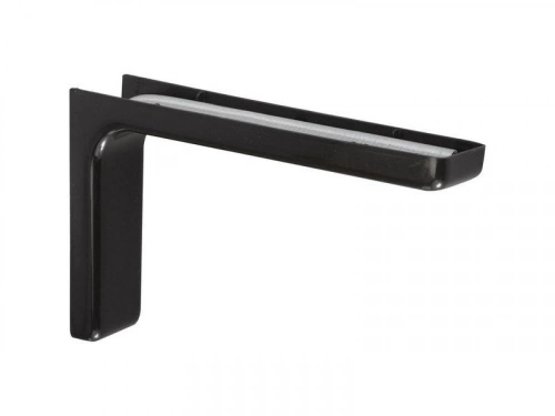 Equerre Léonard Acier Plastifié Noir, H.11.4 X P.18 Cm