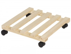 Support roulant carré pin brut 30x30x5.2 cm charge supportée 30 kg maximum