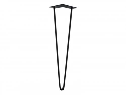 Pied de table design fixe acier époxy noir, de 30 à 50 cm