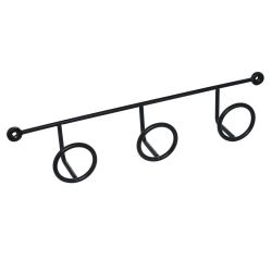 Patere filaire CIME Ring noir 3 têtes 38.5 cm acier noir