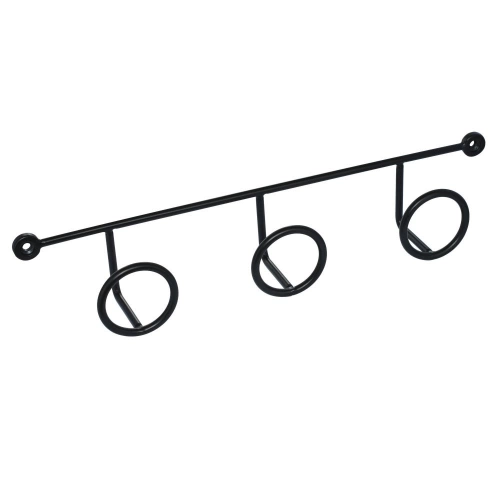 Patere filaire CIME Ring noir 3 têtes 38.5 cm acier noir