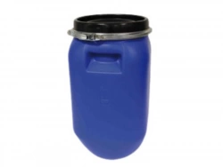 Fut de macération alimentaire 30L bleu couvercle + cerclage fer