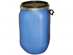 Fut de macération alimentaire 60L bleu couvercle + cerclage fer