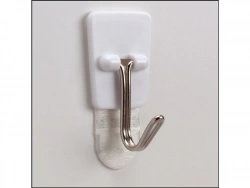 Lot de 3 crochets adhésif plastique pointe métal, COMMAND blanc 0.225 kg